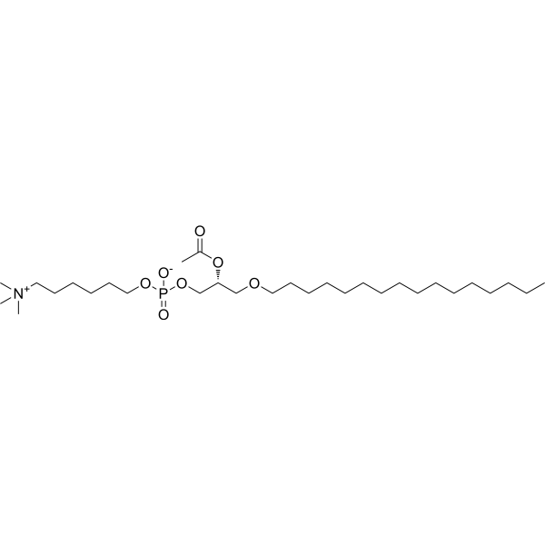 Hexanolamino PAF C-16 (1-O-Hexa-decyl-2-acetyl-sn-glycero-3-phospho(N,N,N-trimethyl)-hexanolamine) 1